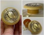 Vintage Frans Art Deco pillendoosje van zilver en celluloid, Ophalen of Verzenden