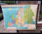 VAN GOOR STAATKUNDIGE KAART VAN EUROPA (GROOT), Antiek en Kunst, Antiek | Schoolplaten, Ophalen of Verzenden, Aardrijkskunde