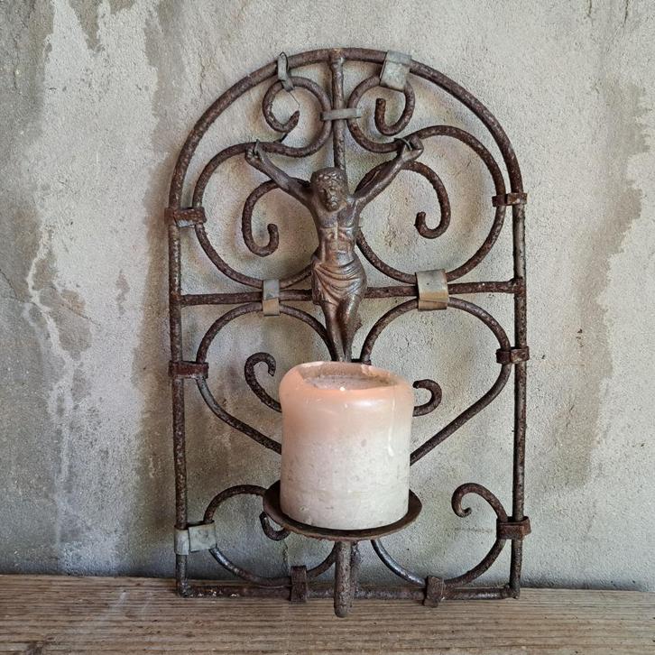 Muurkandelaar wandkandelaar roest ornament 34x22cm *Etage3*, Huis en Inrichting, Woonaccessoires | Overige, Gebruikt, Ophalen of Verzenden