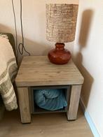 Eikenhouten Bijzettafel, Huis en Inrichting, Minder dan 55 cm, Vierkant, Zo goed als nieuw, Hout