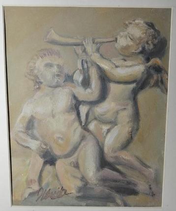 Jacob de Wit '' Grissaille  Putties"" 23cm x 30 cm olieverf beschikbaar voor biedingen