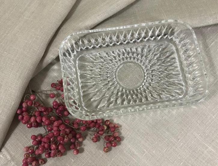 Duralex Huile Lesieur glazen botervloot boterschaaltje, Huis en Inrichting, Keuken | Keukenbenodigdheden, Gebruikt, Ophalen of Verzenden