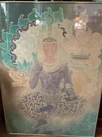 Boeddha schilderij, Ophalen of Verzenden, Zo goed als nieuw, Schilderij, 75 cm of meer