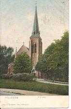 Hillegom  R.K. kerk.  Gelopen 1910., Verzamelen, Ansichtkaarten | Nederland, Ophalen of Verzenden, Voor 1920, Gelopen, Noord-Holland