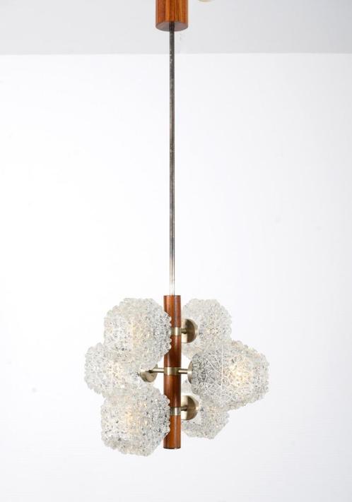 Zeldzame Temde kroonluchter, Huis en Inrichting, Lampen | Hanglampen, Gebruikt, 75 cm of meer, Glas, Hout, Metaal, Ophalen of Verzenden