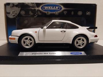 Porsche 964 Turbo wit Welly metal 1:18 KRD beschikbaar voor biedingen