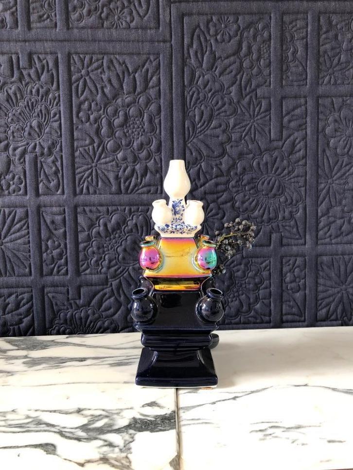 Heinen delftsblauw vaas tulpenvaas NIEUW ORGINEEL, Huis en Inrichting, Woonaccessoires | Vazen, Nieuw, Overige kleuren, Minder dan 50 cm