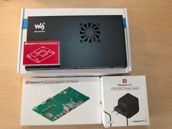 Raspberry Pi 5 16GB + 32GB eMMC – Waveshare set met NVMe, Hobby en Vrije tijd, Elektronica-componenten, Nieuw, Ophalen of Verzenden