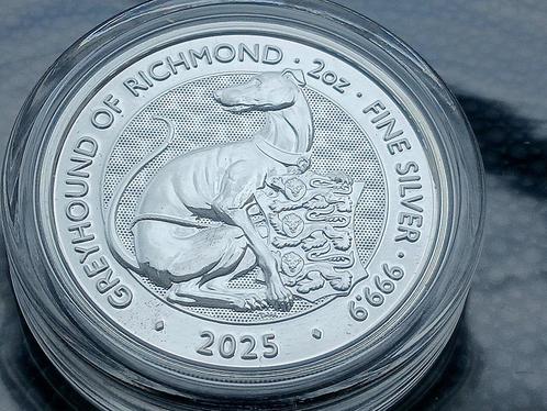 2025 Tudor Beast - Greyhound - 2 oz silver BU, Postzegels en Munten, Munten | Europa | Niet-Euromunten, Overige landen, Zilver