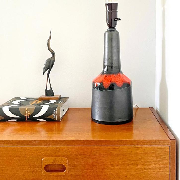 vintage Deens keramiek LAMP lava MidCentury HK-Living Serax, Huis en Inrichting, Lampen | Tafellampen, Gebruikt, Minder dan 50 cm