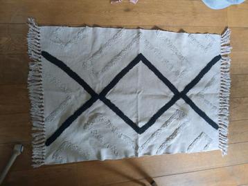 Boho Vloerkleed - 130x90cm - Zwart Patroon beschikbaar voor biedingen