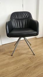 Prachtige echt leren eettafel stoelen van Movani  4 stuks, Ophalen, Zwart, Leer, Zo goed als nieuw