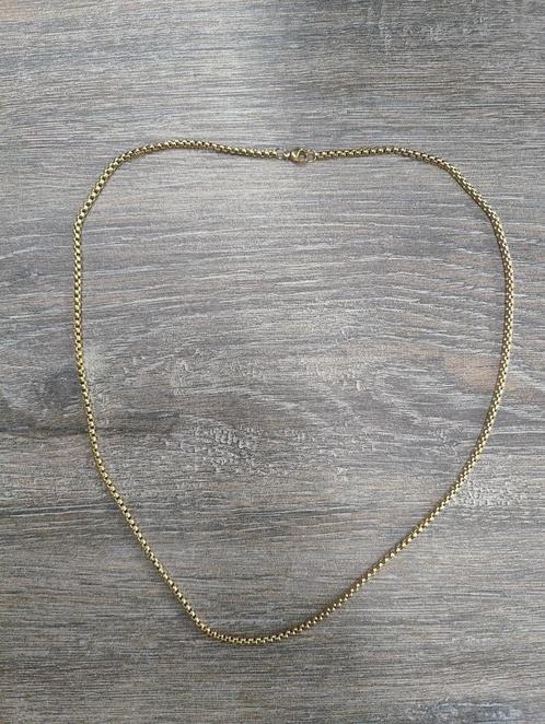 Gouden herenketting – 60 cm stijlvol design, Sieraden, Tassen en Uiterlijk, Kettingen, Nieuw, Overige materialen, Goud, Verzenden