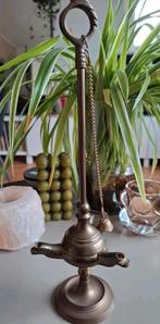 Antieke Bronzen Olielamp met 3 Tuiten, Ophalen of Verzenden, Koper of Brons