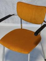 Gebr De Wit 3211 eettafelstoel vintage eetkamerstoel geel, Huis en Inrichting, Stoelen, Metaal, Gebruikt, Overige kleuren, Vintage