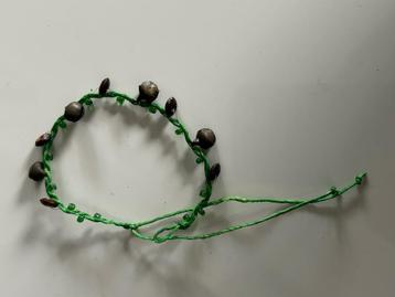 Hippie BOHO stijl armbandje / enkelbandje in groene kleur beschikbaar voor biedingen