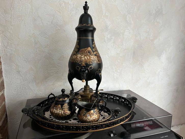 Handbeschilderde Kraantjeskan met Accessoires, Antiek en Kunst, Antiek | Woonaccessoires, Ophalen