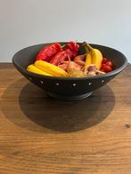 Schaal zwart 35 cm doorsnee, Gebruikt, Schaal, Rond, Ophalen of Verzenden