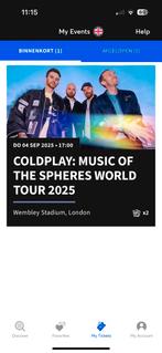 Staanplaatsen Colplay Wembley 4 september, Tickets en Kaartjes, Twee personen