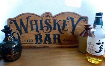 Handgeschilderd stoer houten whiskey/whisky/reclame/pub bord beschikbaar voor biedingen