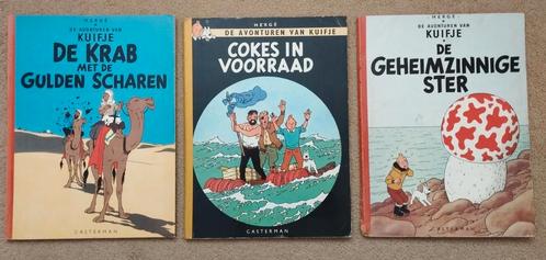 3 Stripboeken van de avonturen van Kuifje door Herge -, Boeken, Stripboeken, Gelezen, Meerdere stripboeken, Ophalen of Verzenden