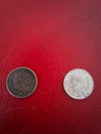 2x zilveren dubbeltje, Ophalen, Koningin Wilhelmina, 10 cent