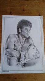 Rambo Rocky Sylvester Stallone vintage tekening print 2, Verzamelen, Film en Tv, Gebruikt, Verzenden