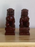 Twee Chinese Leeuwen Beelden ca 15 cm., Antiek en Kunst, Ophalen