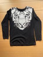 Kidsworld longsleeve shirt, zwart met tijgerkop print maat 1, Jongen of Meisje, Ophalen of Verzenden, Zo goed als nieuw, Shirt of Longsleeve