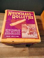 Antiek Nieuwjaars-rolletjes blik JAC VEGTER MARTENSHOEK., Verzamelen, Ophalen of Verzenden, Gebruikt, Koek(jes), Overige merken