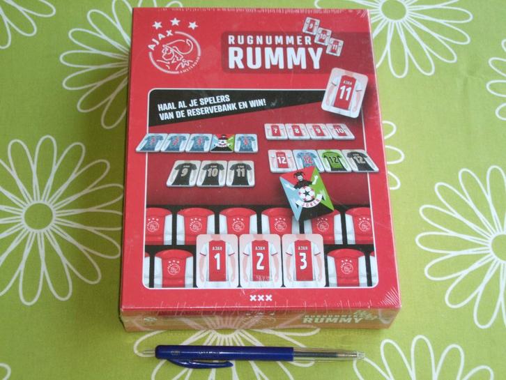 Nieuw in seal: Ajax Rugnummer Rummy, Hobby en Vrije tijd, Gezelschapsspellen | Overige, Nieuw, Een of twee spelers, Drie of vier spelers