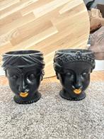 2 planten  potten vrouw, Huis en Inrichting, Woonaccessoires | Vazen, Ophalen, Zwart, Minder dan 50 cm