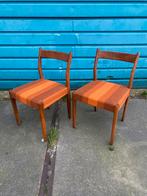 Deense ‘60 mid century set stoelen orginele stevige staat, Ophalen, Twee, Deens mid century design orgineel, Bruin