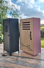 2 Metalen Mini Lockers - Zwart & Roze, Huis en Inrichting, Ophalen of Verzenden