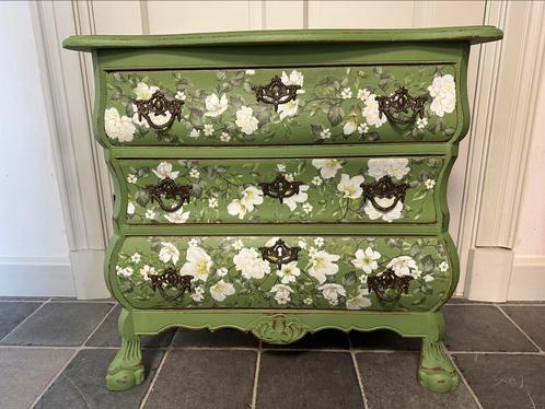 Brocante bloemen buikkastje, Huis en Inrichting, Kasten | Ladekasten, Zo goed als nieuw, Ophalen