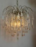 Roze kristallen Teardrop kroonluchter hanglamp brons frame, Ophalen of Verzenden, Baak, Baak, Baak