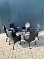 Montis Chaplin Eetkamerstoel - Zwart Leer, Wieltjes, Huis en Inrichting, Stoelen, Gebruikt, Zwart, Leer, Ophalen of Verzenden
