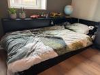 Woood Connect Hoekbed Zwart, Ophalen, Gebruikt, 70 tot 85 cm, Lattenbodem