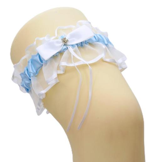 Prachtige blauwe met witte kousenband., Sieraden, Tassen en Uiterlijk, Overige Accessoires, Nieuw, Ophalen of Verzenden