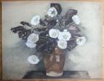 Martha Schuiringa Aquarel Pioenrozen 42 x 32 cm op karton ge, Antiek en Kunst, Ophalen of Verzenden