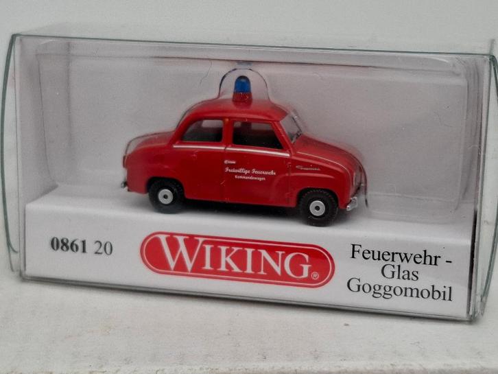 Goggomobil brandweer - Wiking 1/87, Hobby en Vrije tijd, Modelauto's | 1:87, Zo goed als nieuw, Auto, Wiking, Verzenden