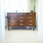 Vintage diepe industriële ladekast / dressoir / commode, 3 of 4 laden, Ophalen, 25 tot 50 cm, Minder dan 100 cm