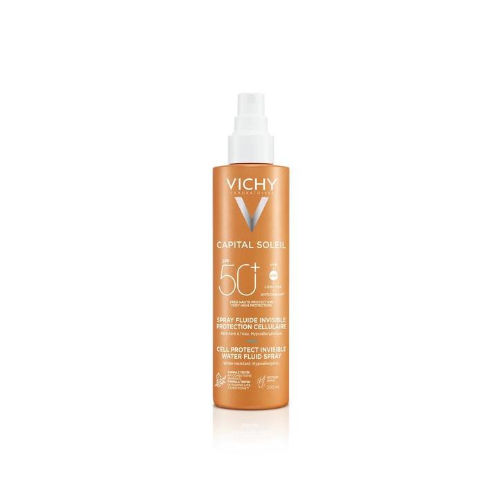 Vichy Capital Soleil Cell Protect Fluïde Spray SPF50+ 200ml, Sieraden, Tassen en Uiterlijk, Uiterlijk | Lichaamsverzorging, Nieuw