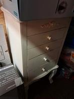 Vintage Kaptafeltje kastje  met 4 Laden, klep, spiegel, Huis en Inrichting, Kasten | Ladekasten, Ophalen, Minder dan 50 cm, Gebruikt