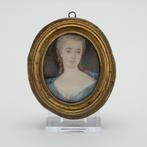 Portretminiatuur, dame, 18e-eeuw, Antiek en Kunst, Ophalen of Verzenden