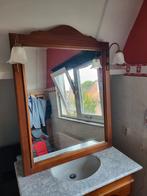 Eiken Badmeubel met Spiegel en Verlichting, Ophalen, Gebruikt, 50 tot 100 cm, Minder dan 100 cm