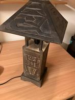 Indonesische Houten Lamp, Huis en Inrichting, Lampen | Vloerlampen, Ophalen of Verzenden, Gebruikt, Hout, Minder dan 100 cm