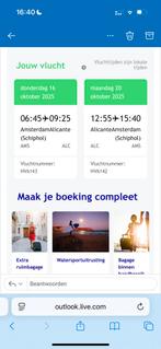 Transavia vliegticket naar Alicante, Tickets en Kaartjes, Eén persoon, Vliegtuig, Met bestemming of datum