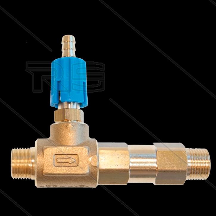 Messing Schuiminjector Blauw 2.1mm Met Regelknop, Auto diversen, Overige Auto diversen, Verzenden
