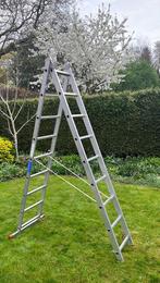 Verlengbare alpe vouwladder (2x9), Doe-het-zelf en Verbouw, Ladders en Trappen, 2 tot 4 meter, Zo goed als nieuw, Ophalen